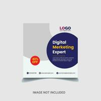 Creative marketing agency social media design template for digital post marketing vector