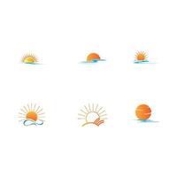 Sunrise logo template. Vector illustration Icon Logo Template Sun over horizon