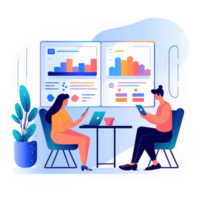 Konversation Programmierung Daten Analyse Tafel, Diagramm, Computer, Smartphone . ai generiert png