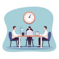 business people working together sitting on tables with clocks . AI Generated png