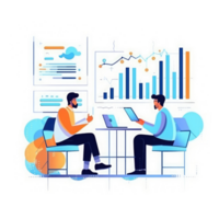 Konversation Programmierung Daten Analyse Tafel, Diagramm, Computer, Smartphone . ai generiert png