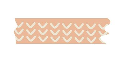 Bright scandi vector border washi pattern with check mark. Stylized scotch tape cute kids doodle banner. Scandinavian playful style deco ribbon trim. Decorative modern elements