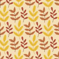 Colorful leafy autumn seamless pattern vector