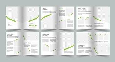 12 Page Interior Brochure Template vector