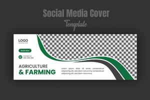 agricultura y agricultura Servicio social medios de comunicación cubrir o enviar y web bandera diseño modelo con geométrico verde degradado color formas vector