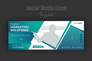 Digital marketing business timeline cover page or web banner template photo space modern layout purple gradient color geometric shape white background for multipurpose vector