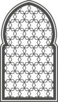 Ramadan window with pattern. Arabic frame of mosque door. Islamic design template. Oriental decoration with ornament. png