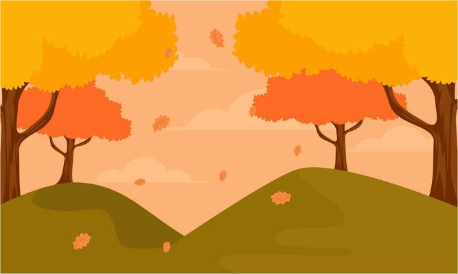 Flat autumn leaves background vector