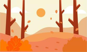 Flat autumn leaves background vector