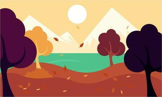 Flat autumn leaves background vector