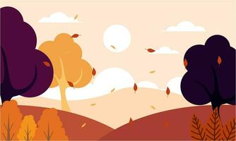 Flat autumn leaves background vector