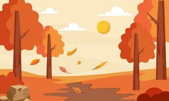 Flat autumn leaves background vector