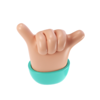 3d hand- zege icoon illustratie. twee vingers sociaal icoon. tekenfilm karakter hand- gebaar. bedrijf succes klem kunst geïsoleerd transparant PNG