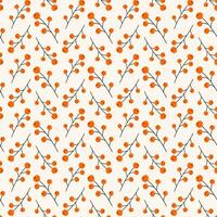 Seamless pattern of twigs with berries in a flat style. Vector illustration.