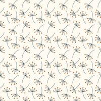 Seamless pattern of twigs with berries in a flat style. Vector illustration.