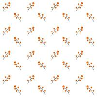 Seamless pattern of twigs with berries in a flat style. Vector illustration.