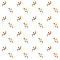 Seamless pattern of twigs with berries in a flat style. Vector illustration.