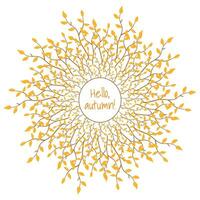 A wreath of branches with autumn leaves. Hello, autumn. Vector illustration in a flat style.