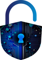 moderno tecnologia cíber segurança ícone recortar png