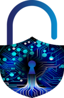 moderno tecnologia cíber segurança ícone recortar png