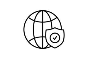 Network Protection icon. Icon related to Search Engine Optimization. suitable for web site design, app, user interfaces. line icon style. Simple vector design editable