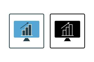 Search Engine Optimization Monitoring icon. Icon related to Search Engine Optimization. suitable for web site design, app, user interfaces. solid icon style. Simple vector design editable