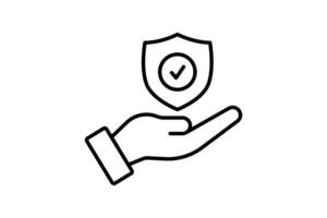 Protection icon. Icon related to Search Engine Optimization. suitable for web site design, app, user interfaces. line icon style. Simple vector design editable