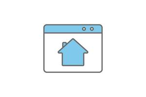 Home Page icon. Icon related to Search Engine Optimization. suitable for web site design, app, user interfaces. flat line icon style. Simple vector design editable