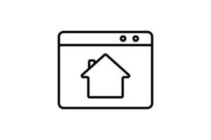 Home Page icon. Icon related to Search Engine Optimization. suitable for web site design, app, user interfaces. line icon style. Simple vector design editable