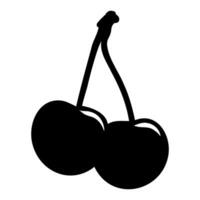 Cherry silhouette icon isolated. Vector illustration