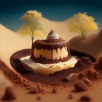 mini desserts, mud and nature illustrations photo