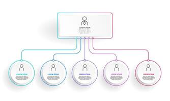 Presentation of business infographic organization chart template. Vector illustration.