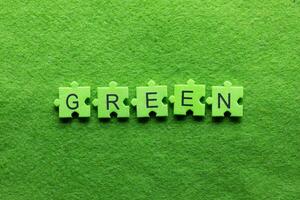 green word on green background photo