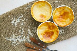 Delicious baked rice dessert photo