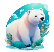 polaire ours sur la glace ai génératif png