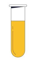 Test tube with liquid flat line color isolated vector object. Container for chemicals. Editable clip art image on white background. Simple outline cartoon spot illustration for web design