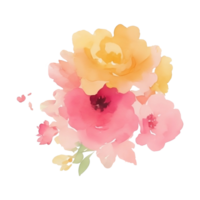 acquerello fiore rosa mazzo ai generativo png