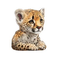 portrait of baby leopard AI Generative png