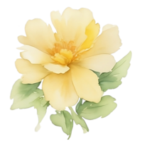 amarillo flor acuarela ai generativo png