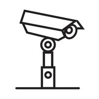 Security camera. CCTV surveillance system. Monitoring, guard equipment, burglary or robbery prevention. Vector illustration isolated on white background. Editable stroke.