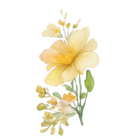 giallo fiore acquerello ai generativo png