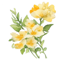 gul blomma vattenfärg ai generativ png