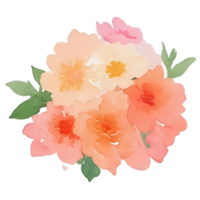 Watercolor flower pink bouquet AI Generative png