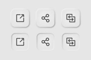 Statistic icon in neumorphism style. Icons for business, white user interface. UI, UX. Chart symbol. Stats, business, graphics, increase, economic, stock. Neumorphic style. Vector illustration.