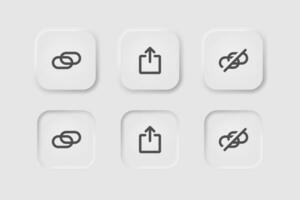 Statistic icon in neumorphism style. Icons for business, white user interface. UI, UX. Chart symbol. Stats, business, graphics, increase, economic, stock. Neumorphic style. Vector illustration.