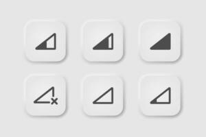 Wireless network icon in neumorphism style. Icons for business, white UI, UX. Mobile network symbol. Cellular, stream, mobie internet, no signal. Neumorphic style. Vector illustration.