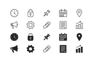 UI UX outline icon set. Web interface symbols. Business concept. vector