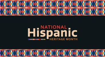 Hispanic heritage month. Abstract pattern ornament background design, colorful style with text, geometry vector