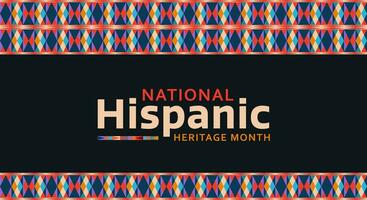 Hispanic heritage month. Abstract pattern ornament background design, colorful style with text, geometry vector