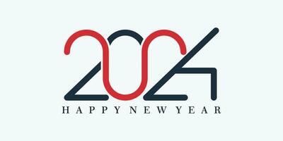 2024 happy new year logo design with 2024 number design vector